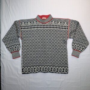 Vintage Hand Made Norwegian Wool Sweater by Vigdis Design Size XL